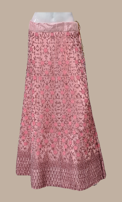 Peach Embroidered Lengha