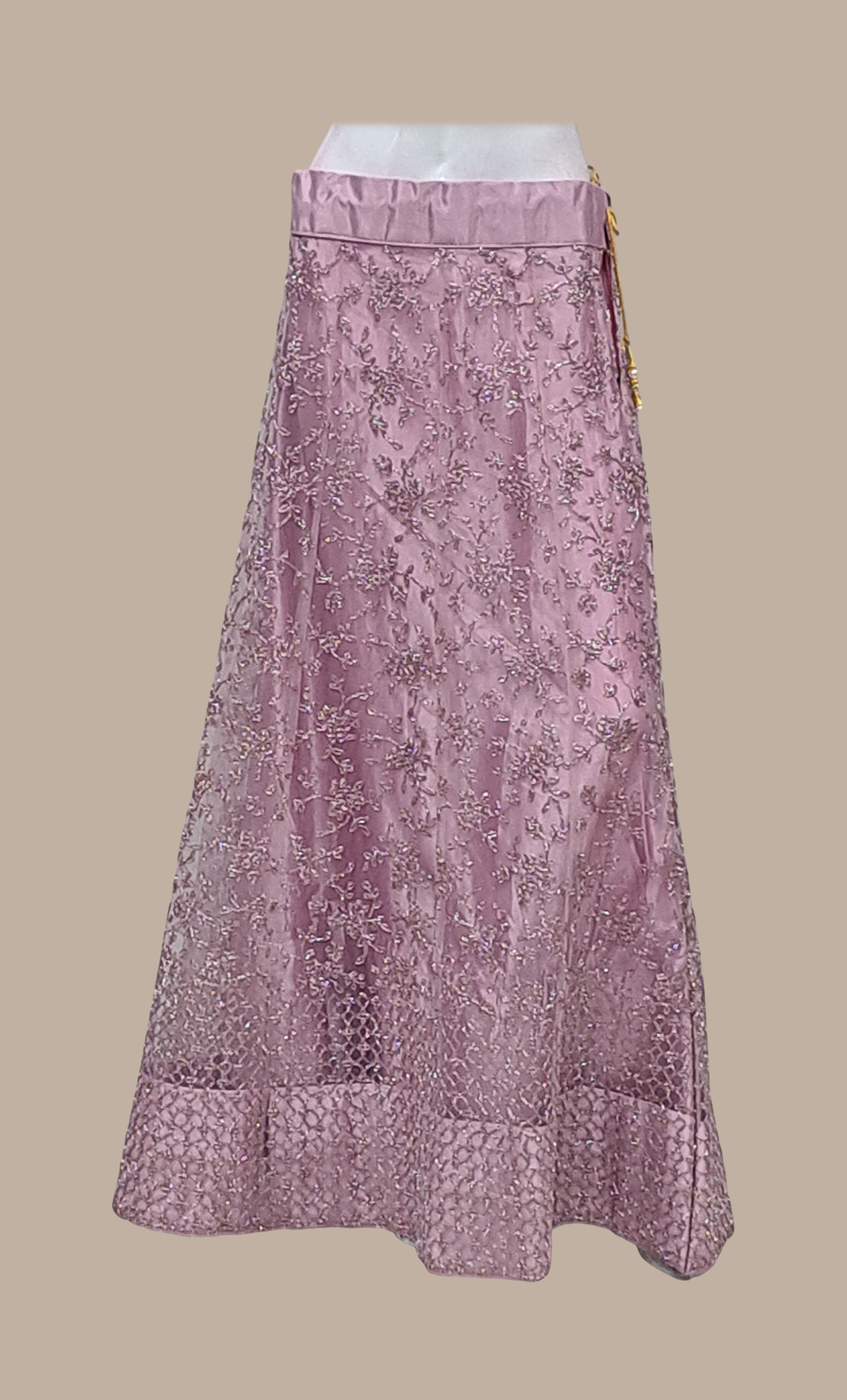 Lilac Embroidered Lengha