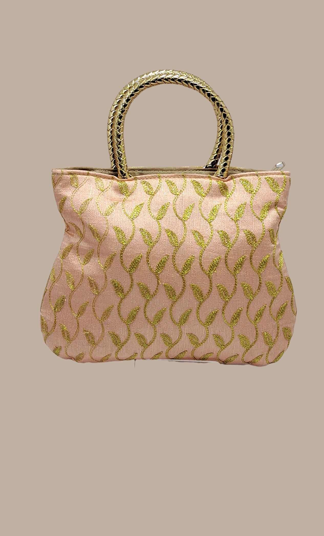 Peach Embroidered Handbag