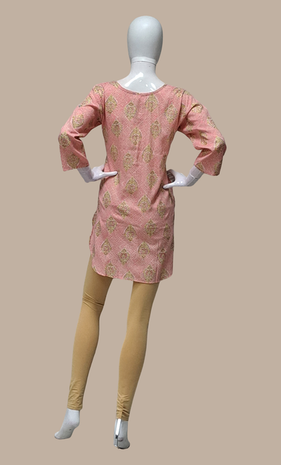 Soft Pink Printed Kurti Top