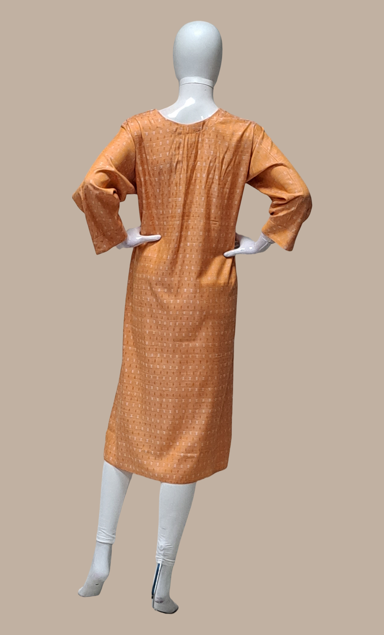 Deep Peach Embroidered Kurti Top