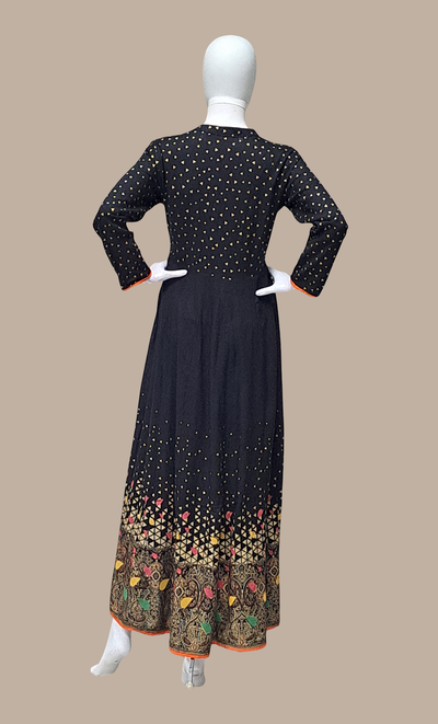 Black Printed Fusion Kurti Dress