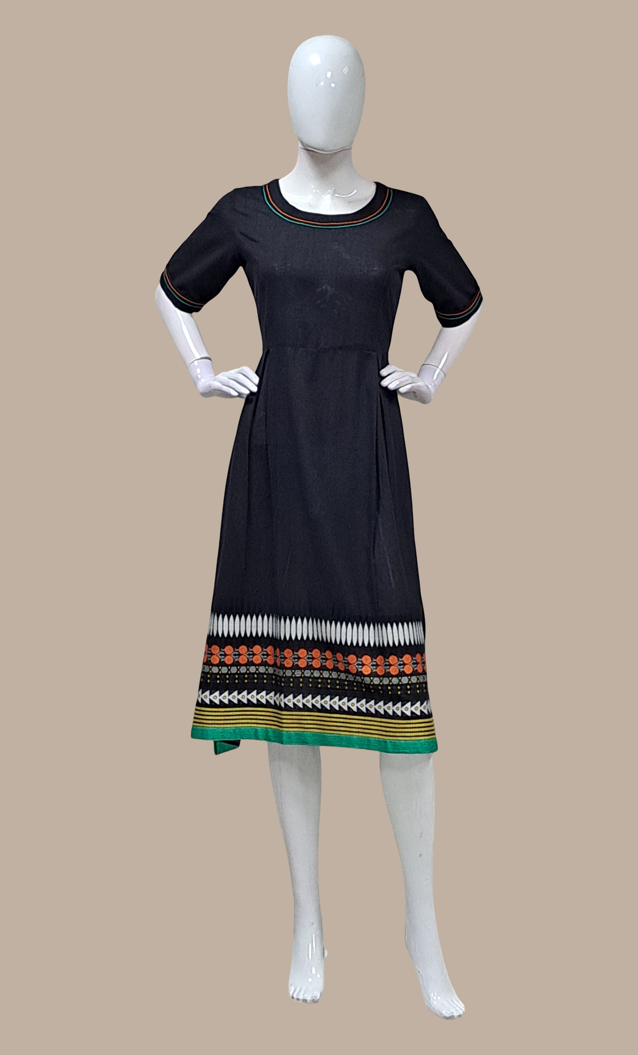 Black Fusion Kurti Dress & Dupatta