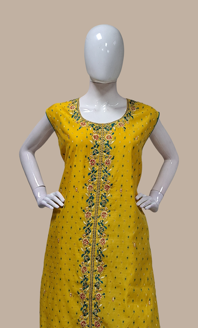 Deep Canary Yellow Embroidered Punjabi