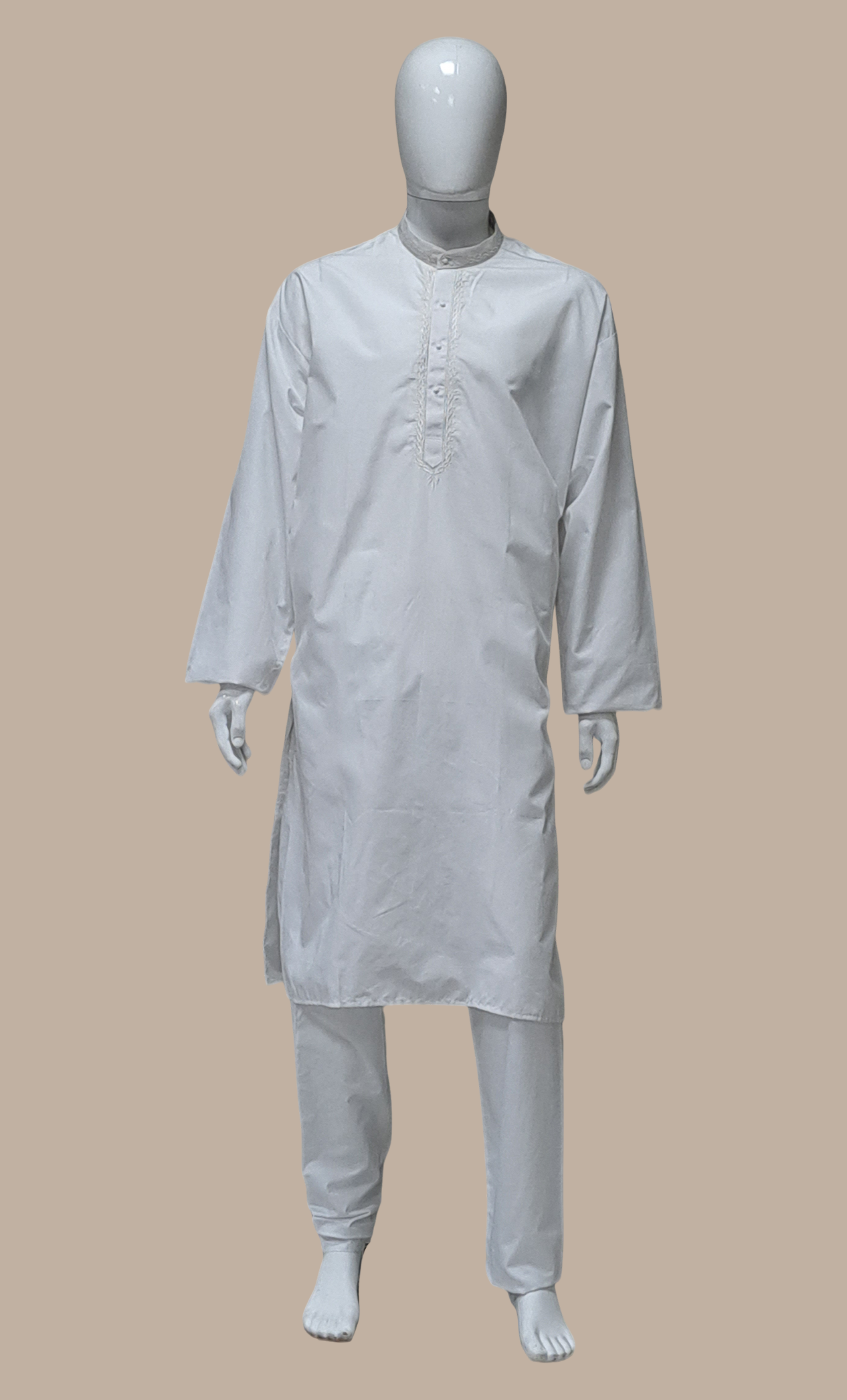 White Embroidered Kurta Set