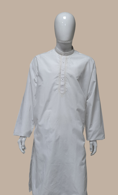 White Embroidered Kurta Set