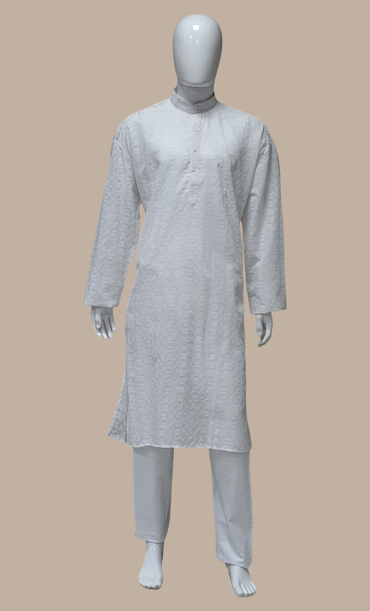 White Embroidered Kurta Set