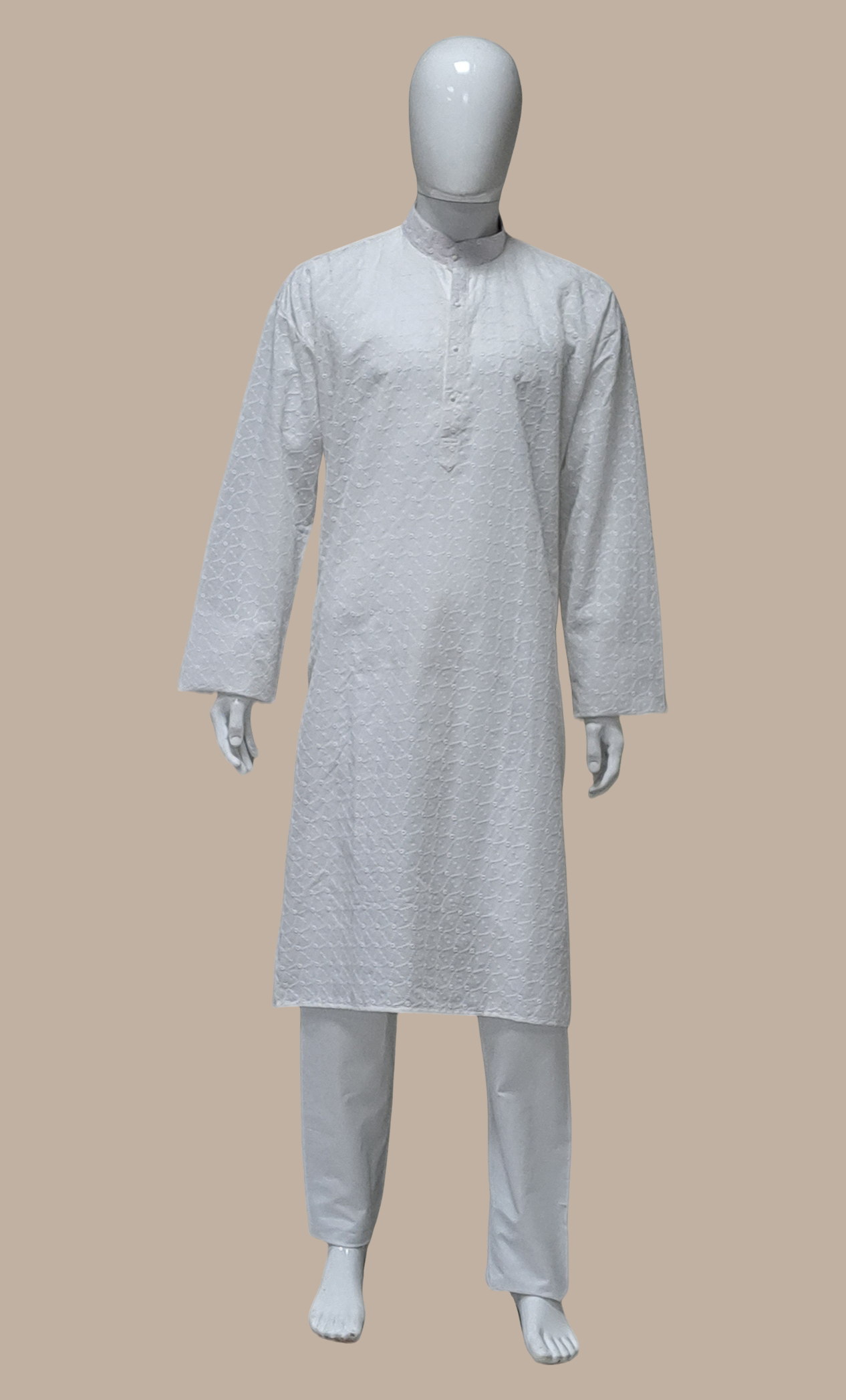 White Embroidered Kurta Set