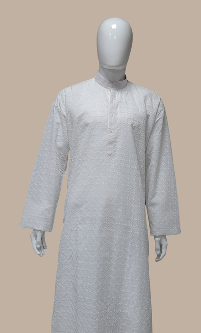 White Embroidered Kurta Set