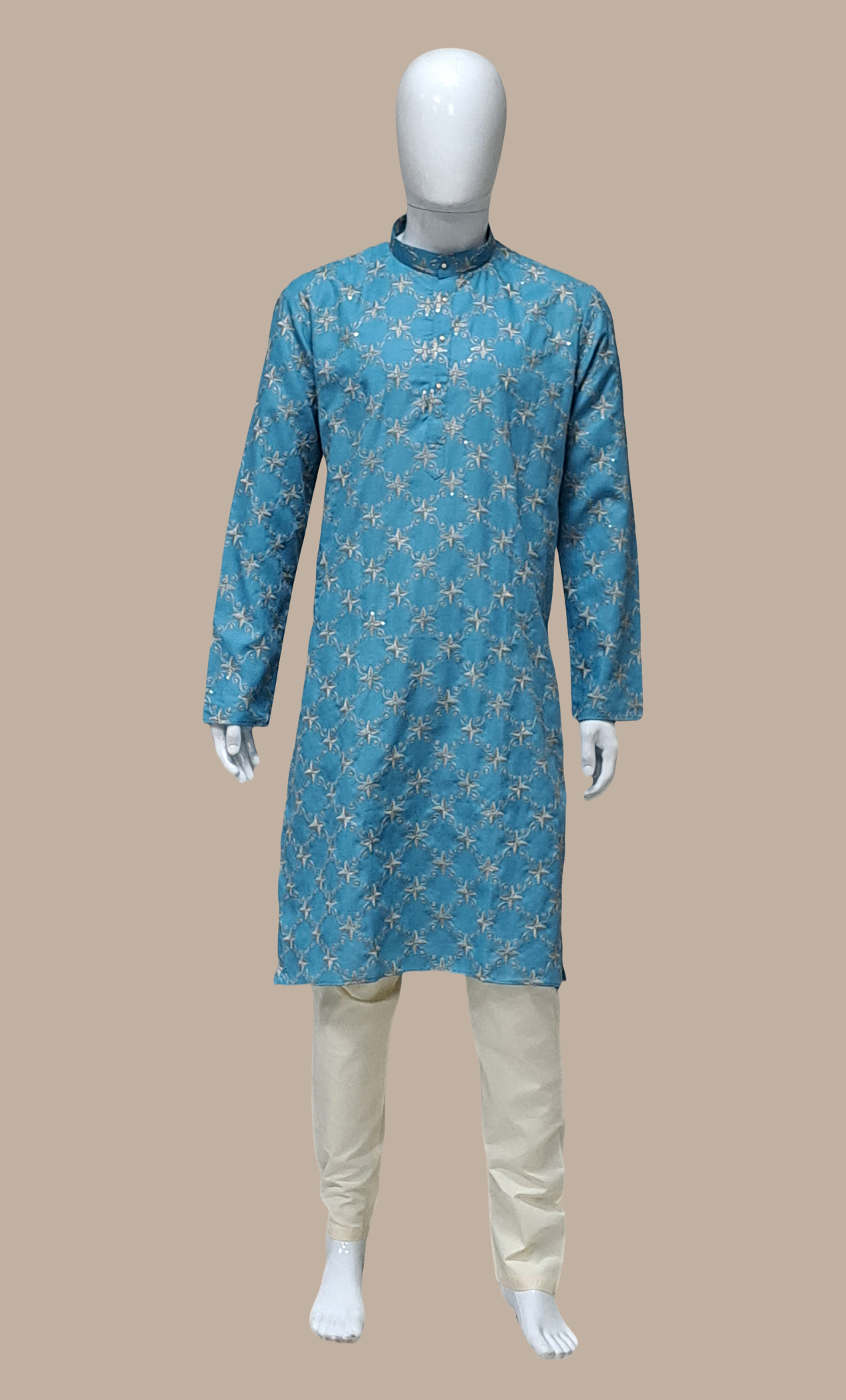 Deep Blue Embroidered Kurta Set