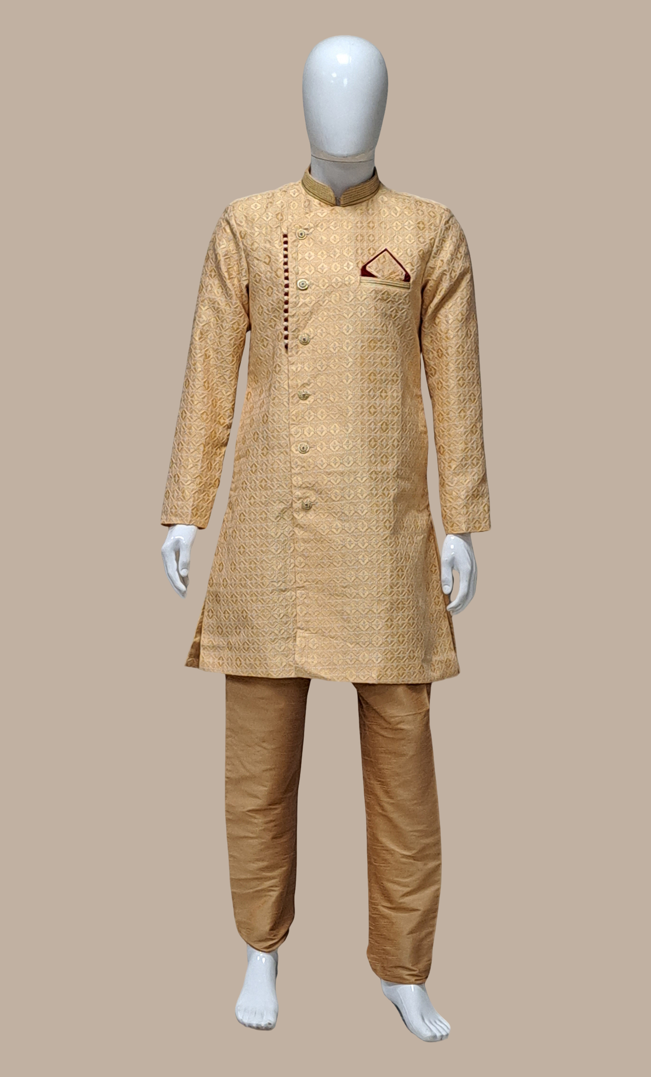 Gold Embroidered Kurta Set