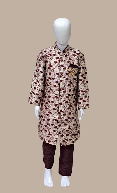 Light Bronze Embroidered Kurta Set