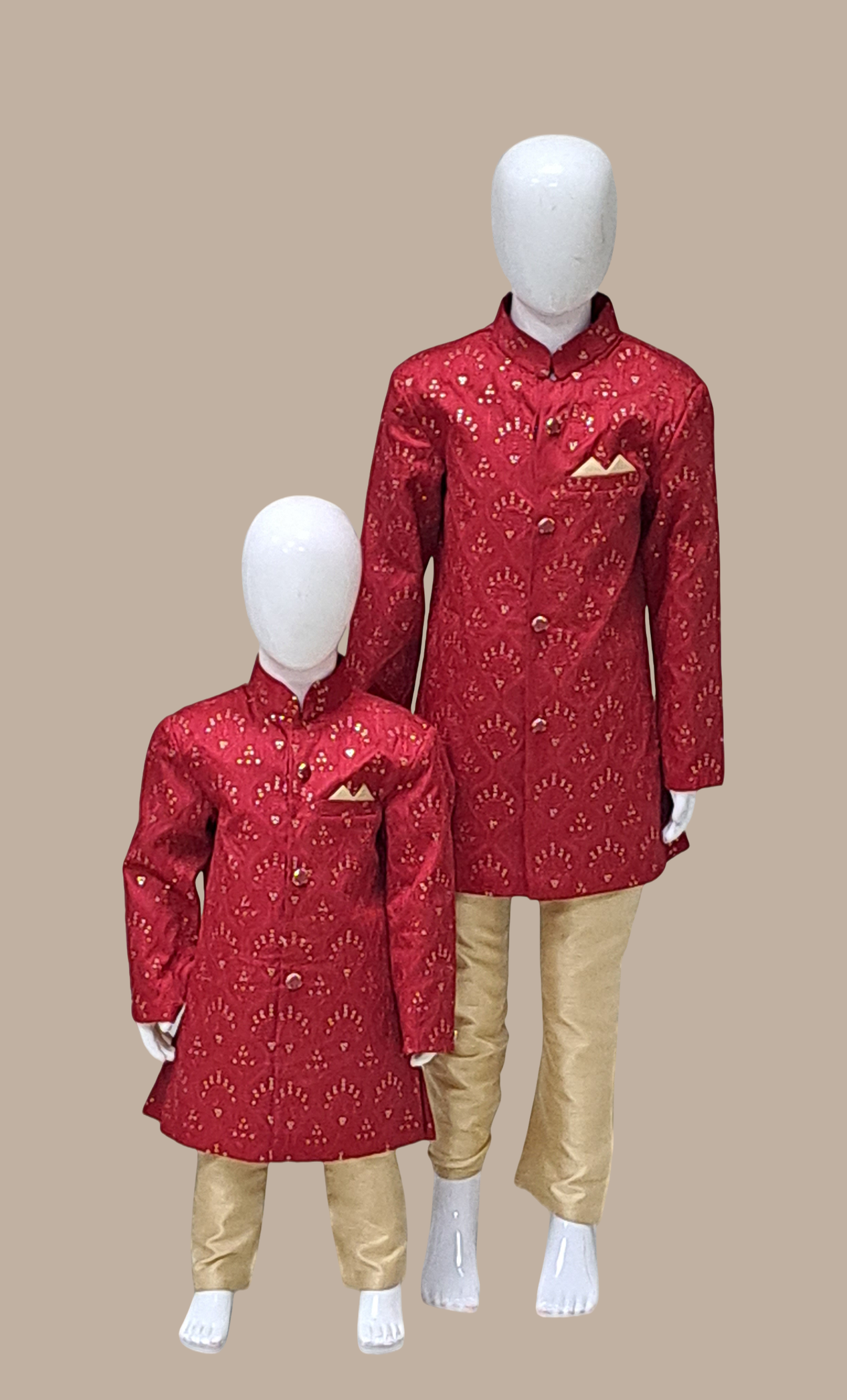 Deep Red Embroidered Kurta Set