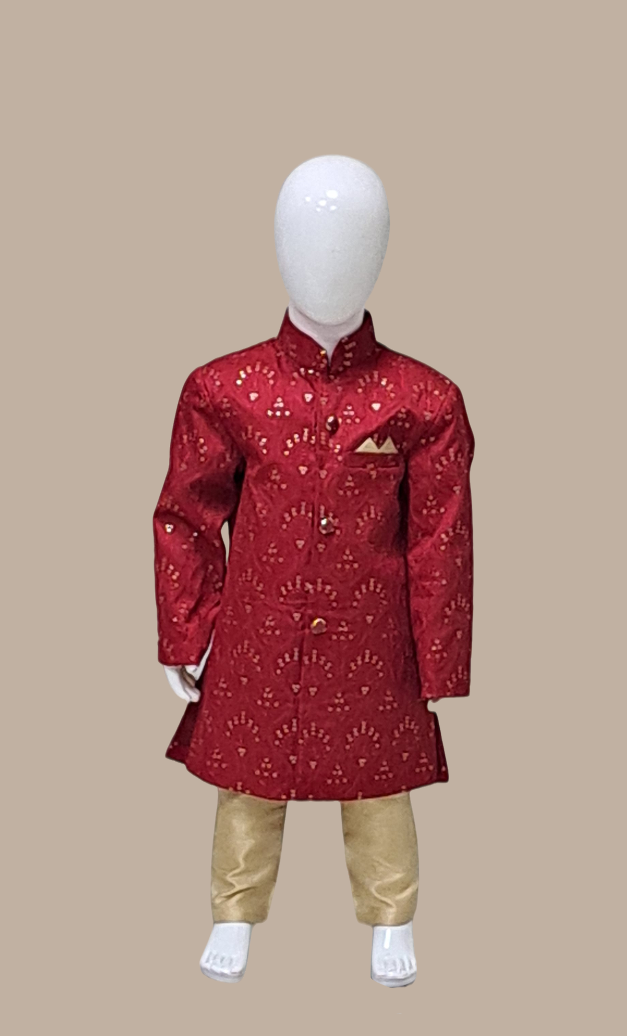 Deep Red Embroidered Kurta Set