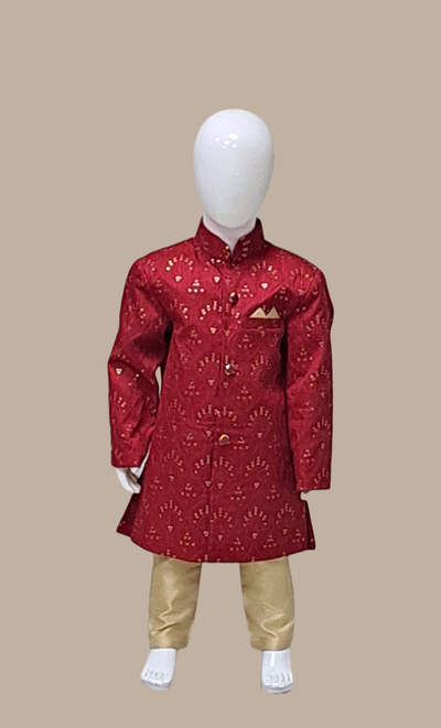 Deep Red Embroidered Kurta Set