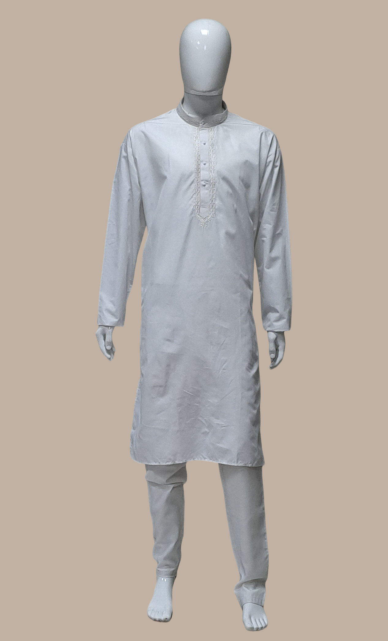 White Embroidered Kurta Top