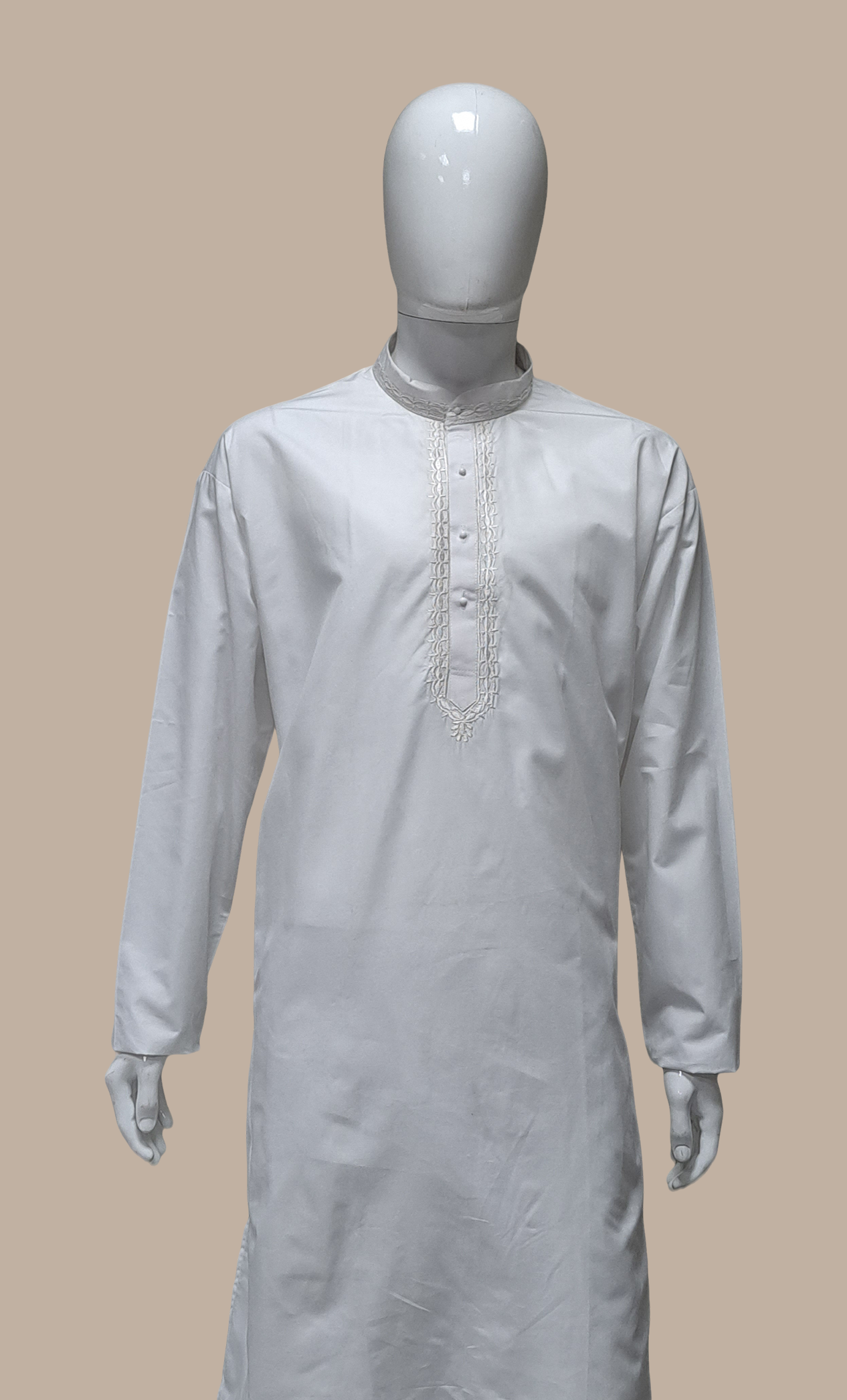 White Embroidered Kurta Top