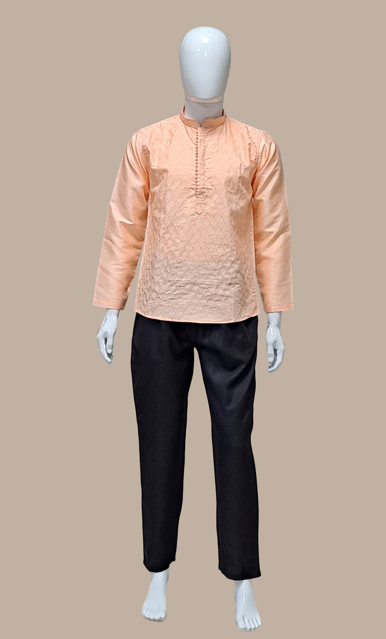 Peach Embroidered Kurta Top