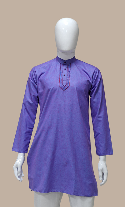 Majorelle Blue Embroidered Kurta Set