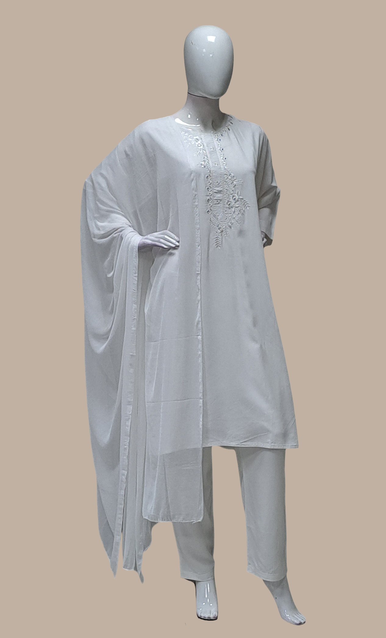 White Embroidered Punjabi