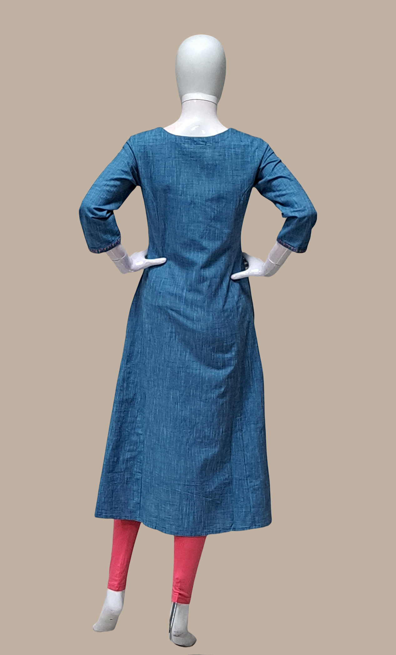 Blue Embroidered Kurti Top