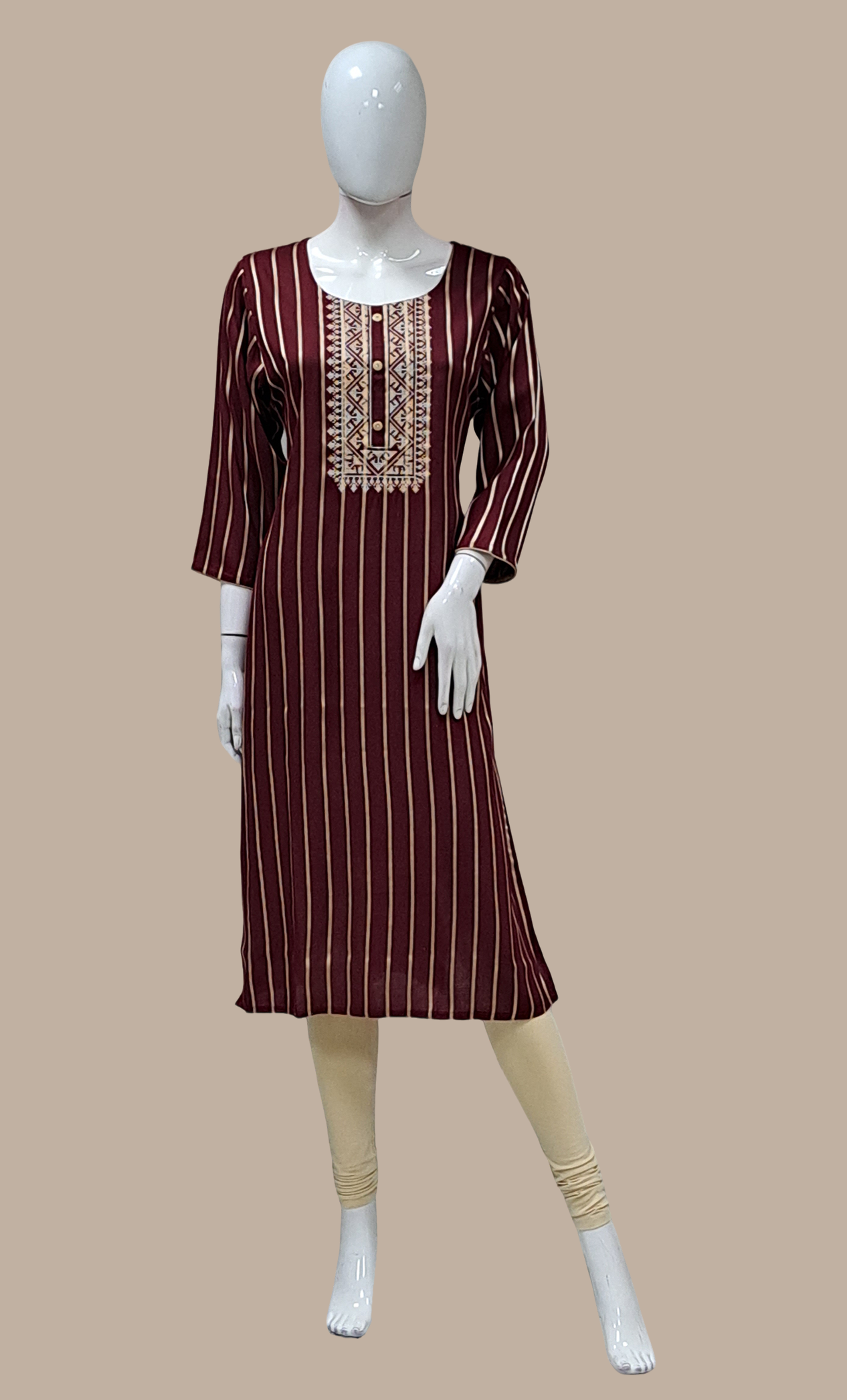 Maroon Embroidered Kurti Top