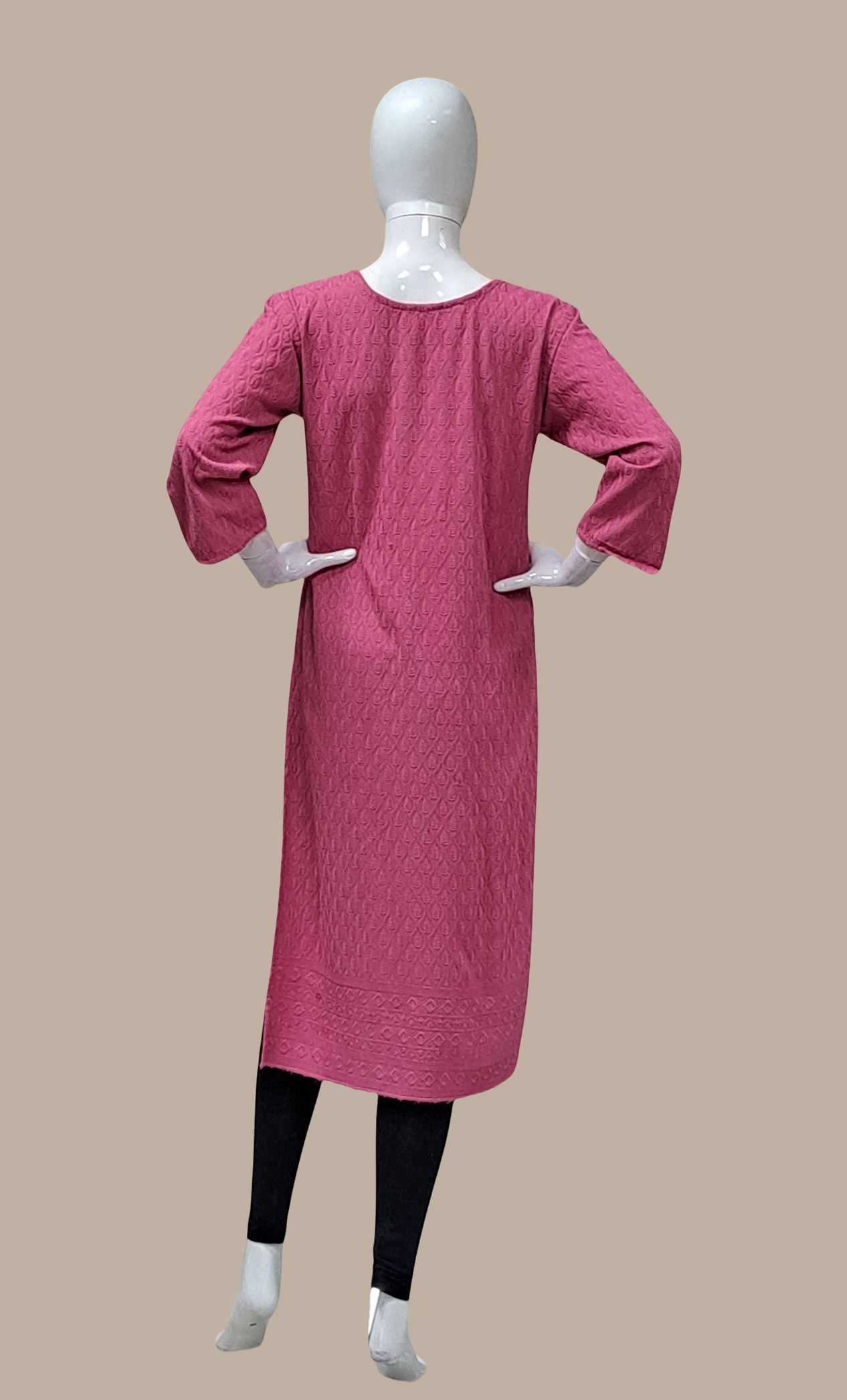 Deep Mink Embroidered Kurti Top