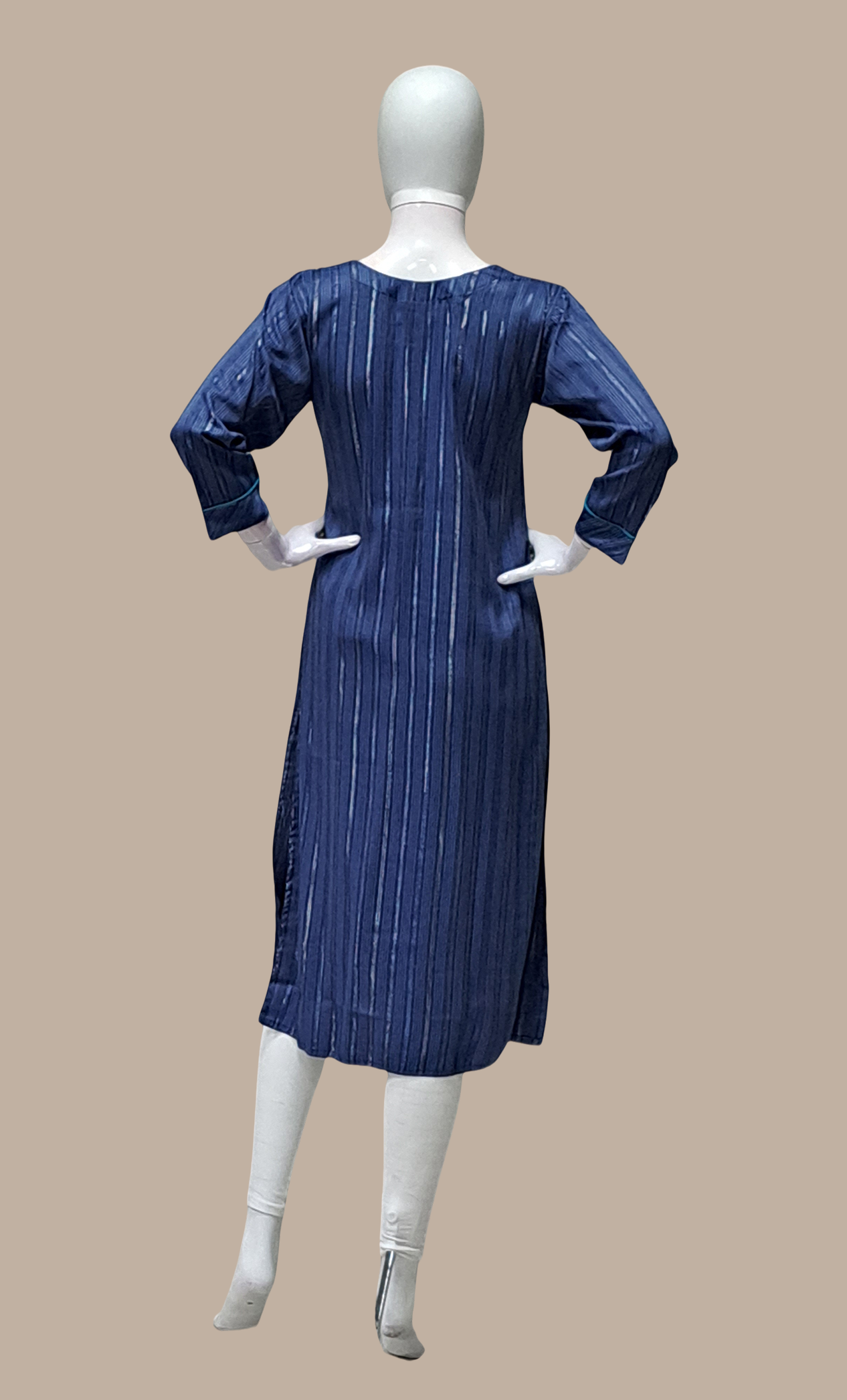 Deep Blue Embroidered Kurti Top