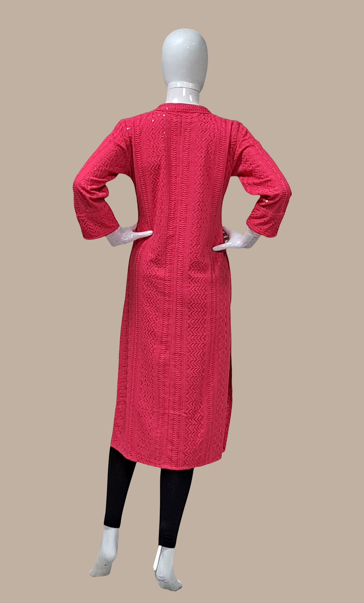 Deep Cerise Embroidered Kurti Top