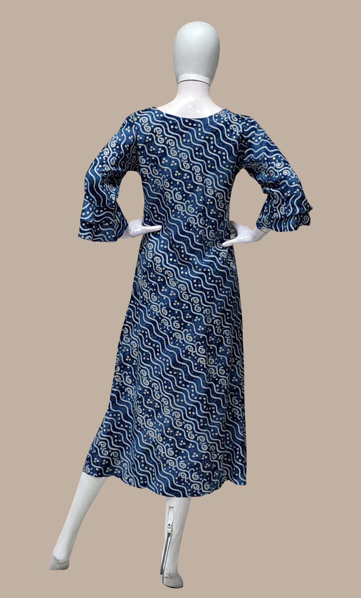 Deep Blue Printed Kurti Dress