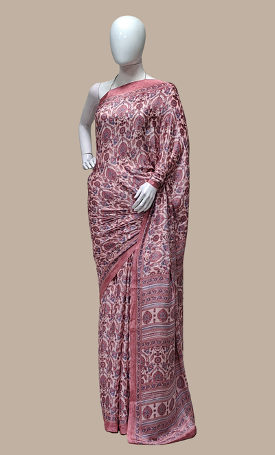 Dusty Mink Printed Sari