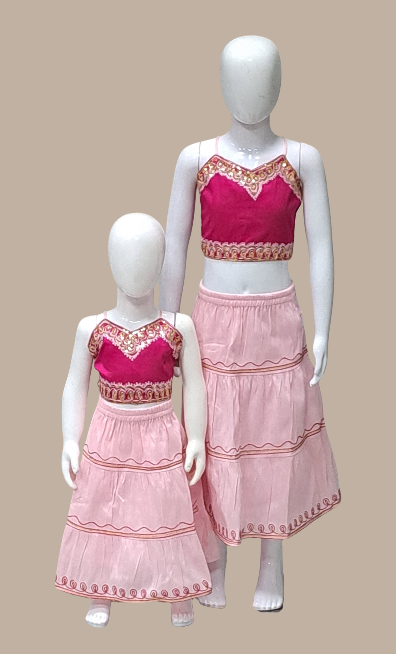 Cerise Embroidered Chania Choli