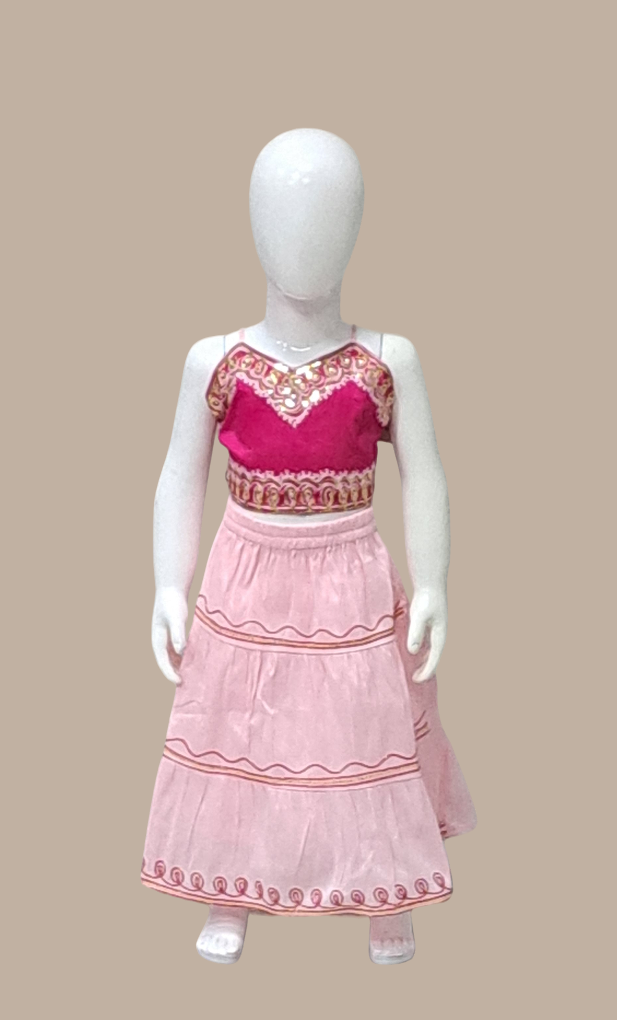 Cerise Embroidered Chania Choli