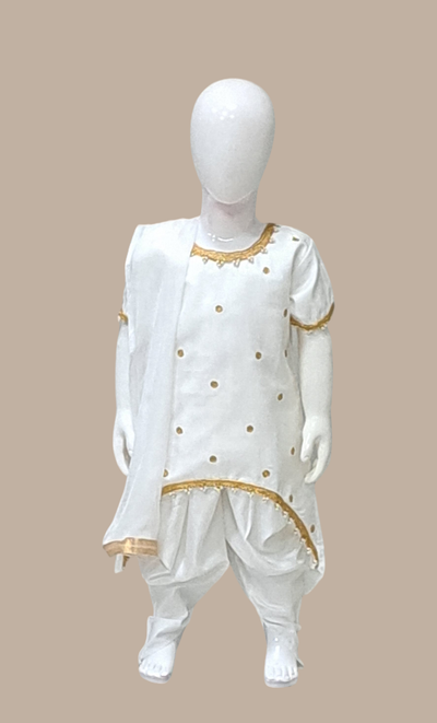 White Embroidered Dhoti