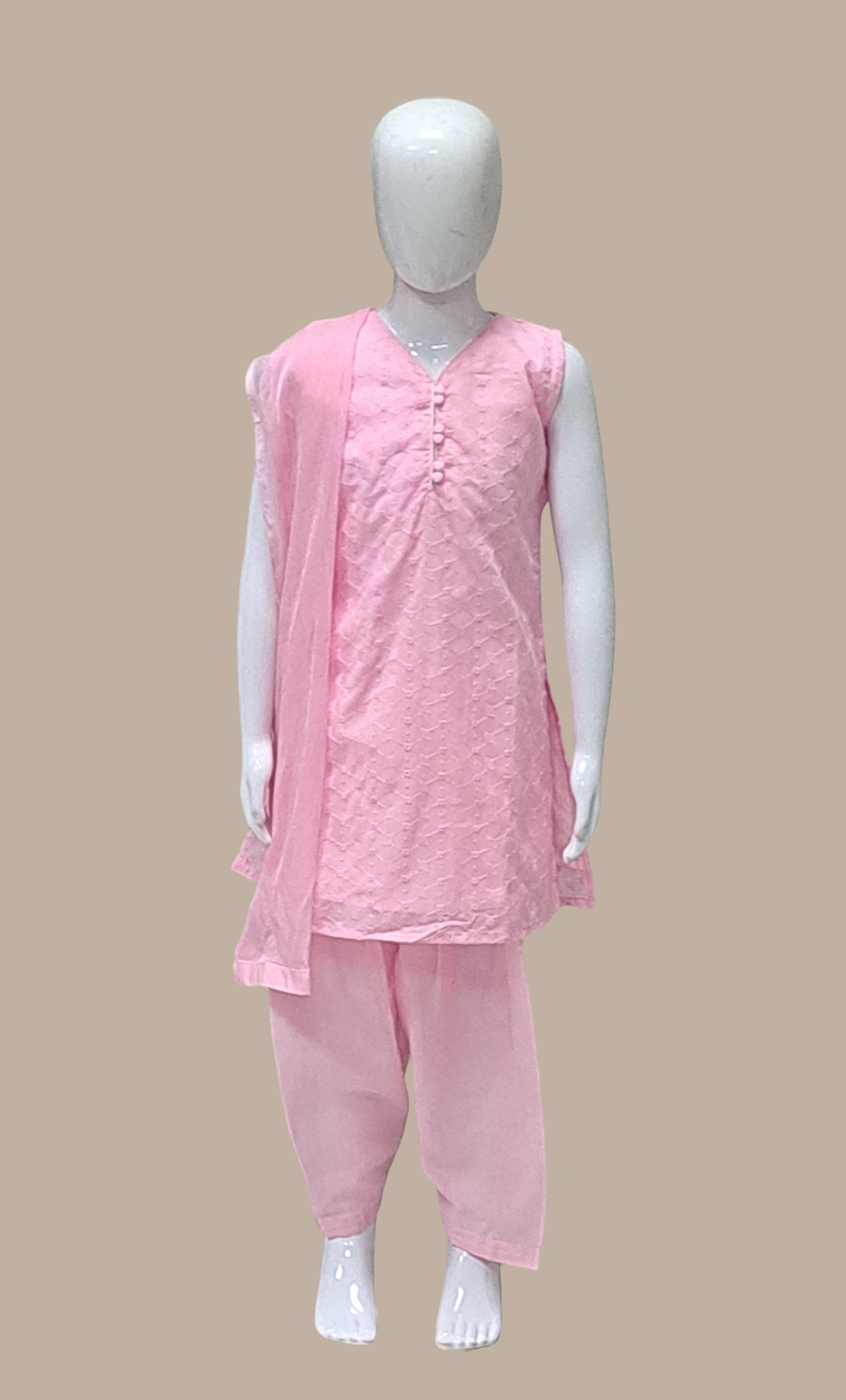 Candy Pink Embroidered Punjabi