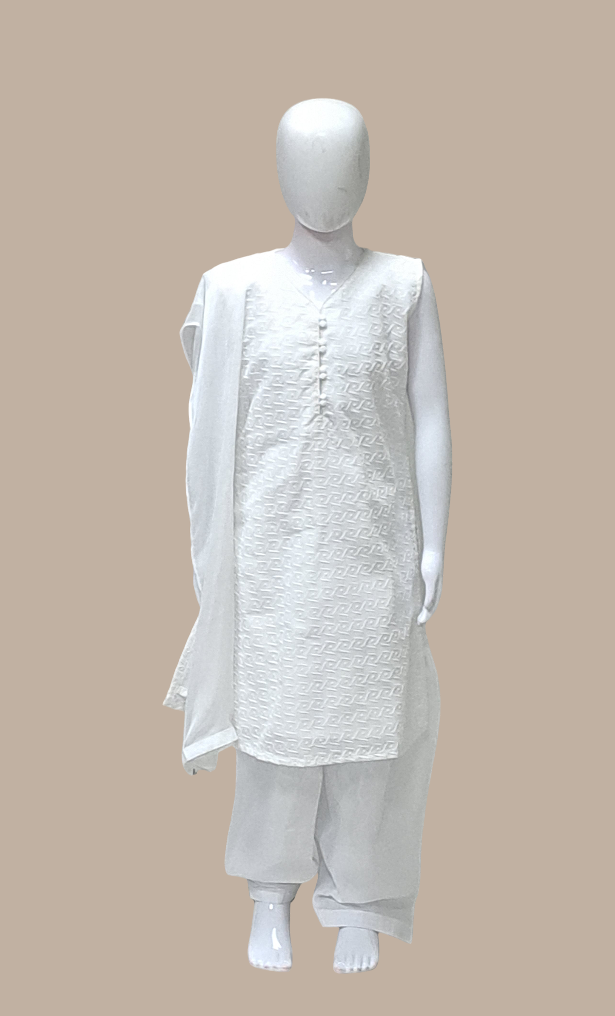 White Embroidered Punjabi