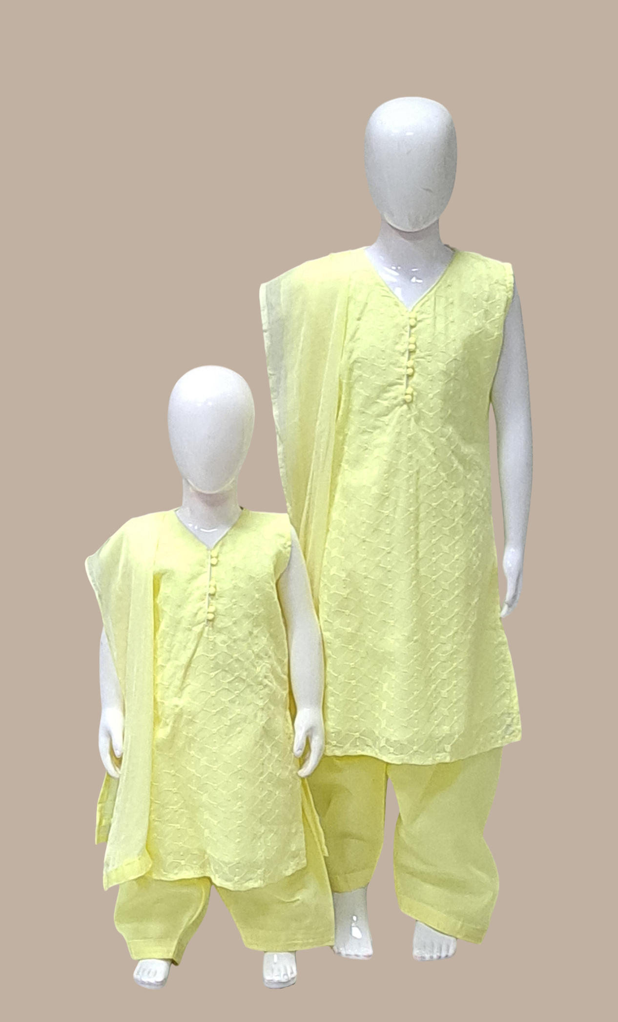 Lemon Embroidered Punjabi