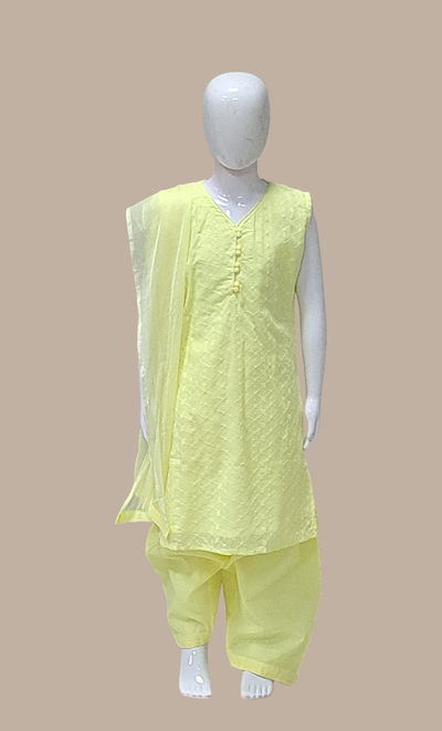 Lemon Embroidered Punjabi