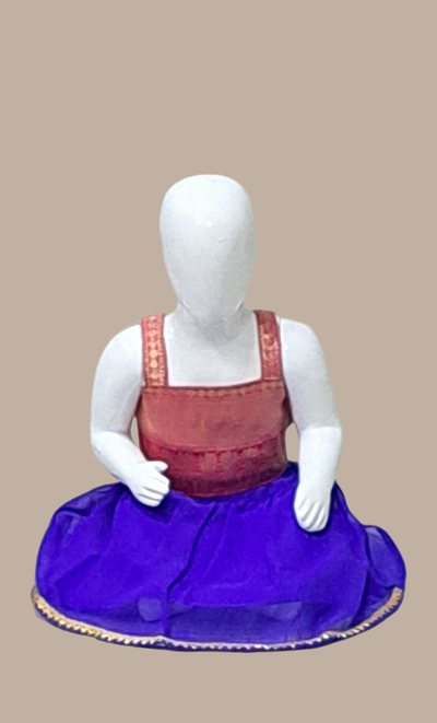 Royal Blue Woven Chania Choli