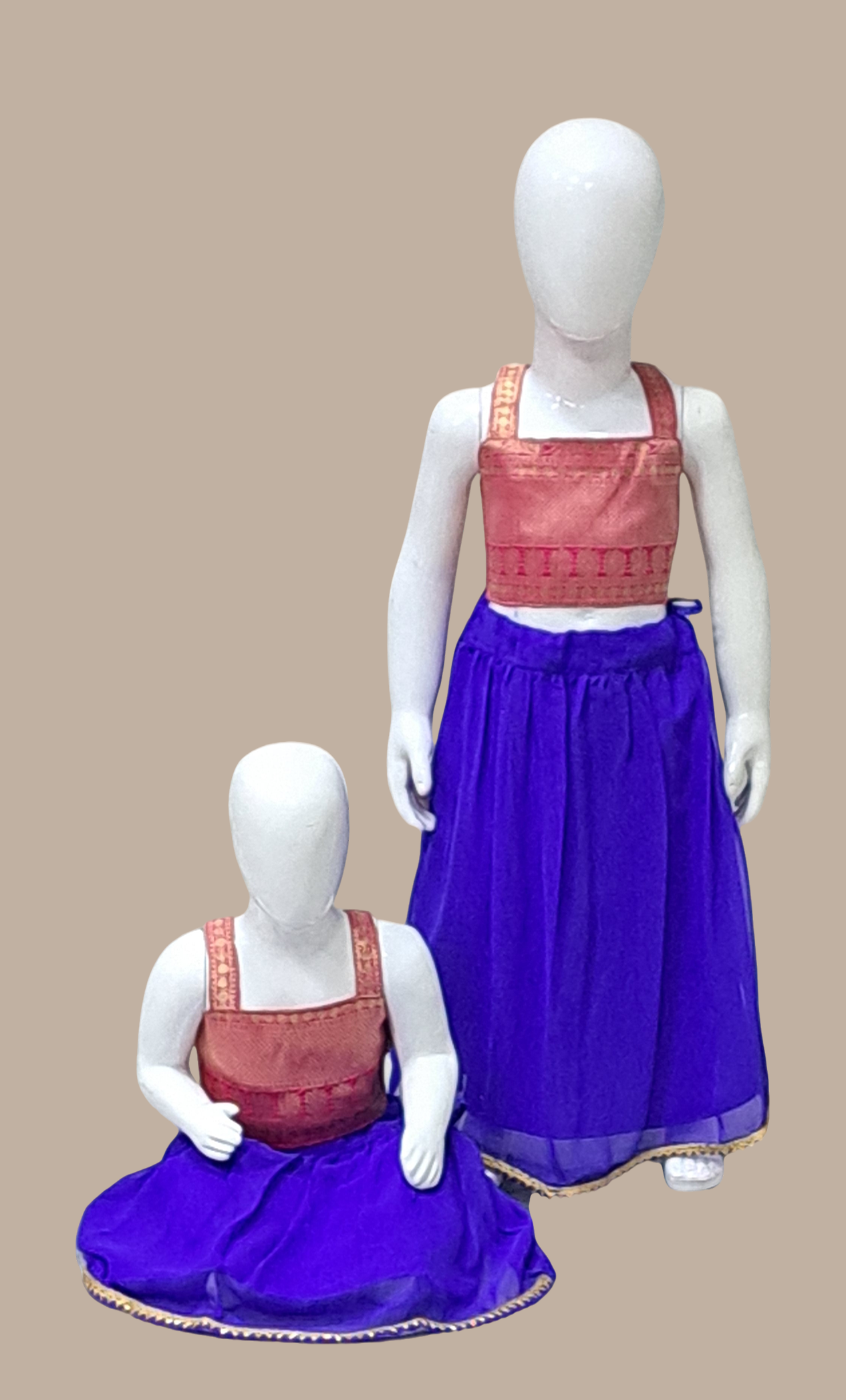 Royal Blue Woven Chania Choli