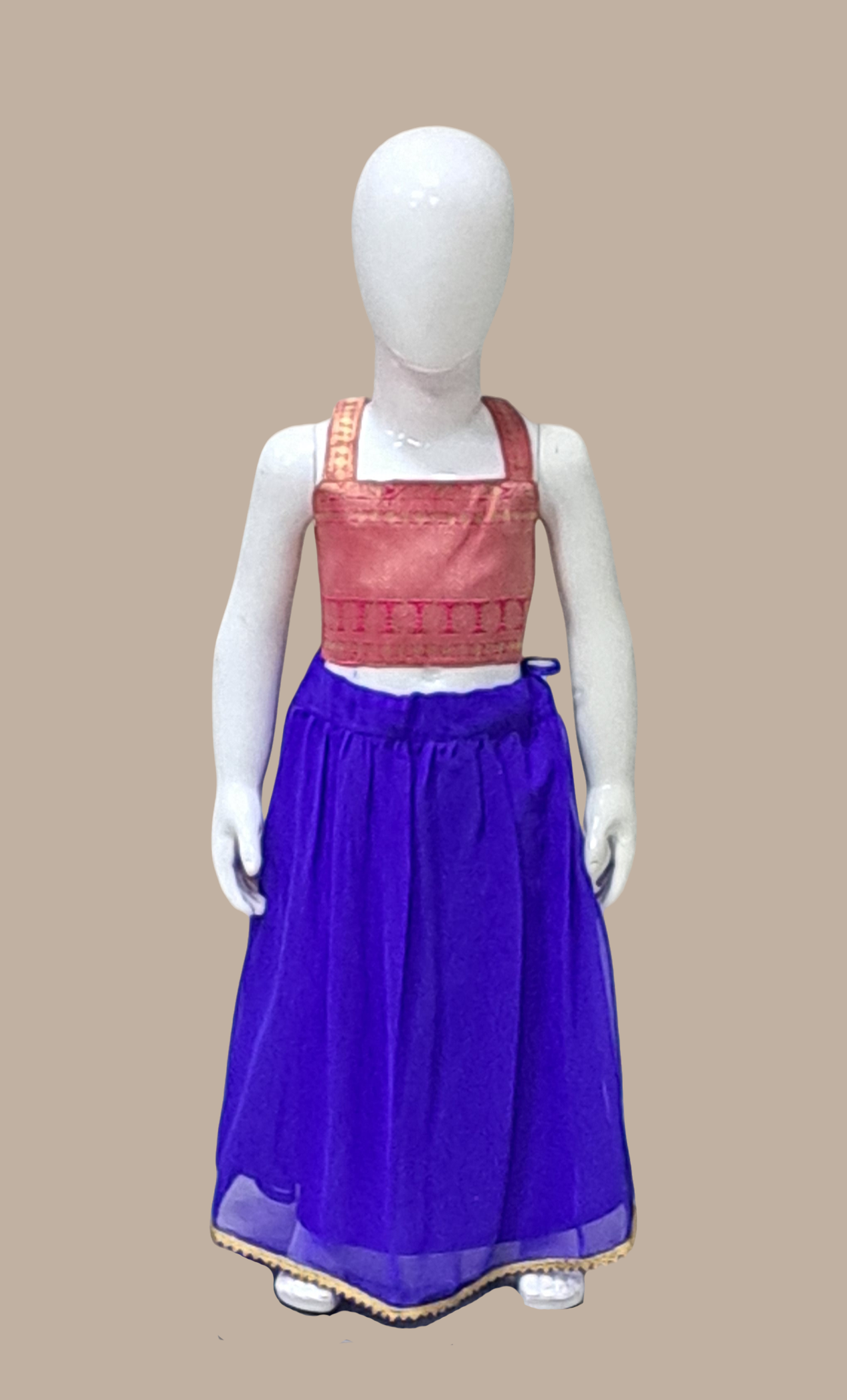 Royal Blue Woven Chania Choli