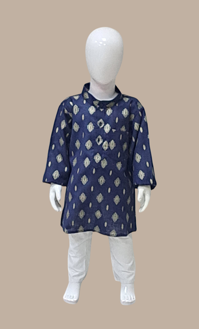 Navy Printed Kurta Top