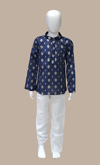 Navy Printed Kurta Top