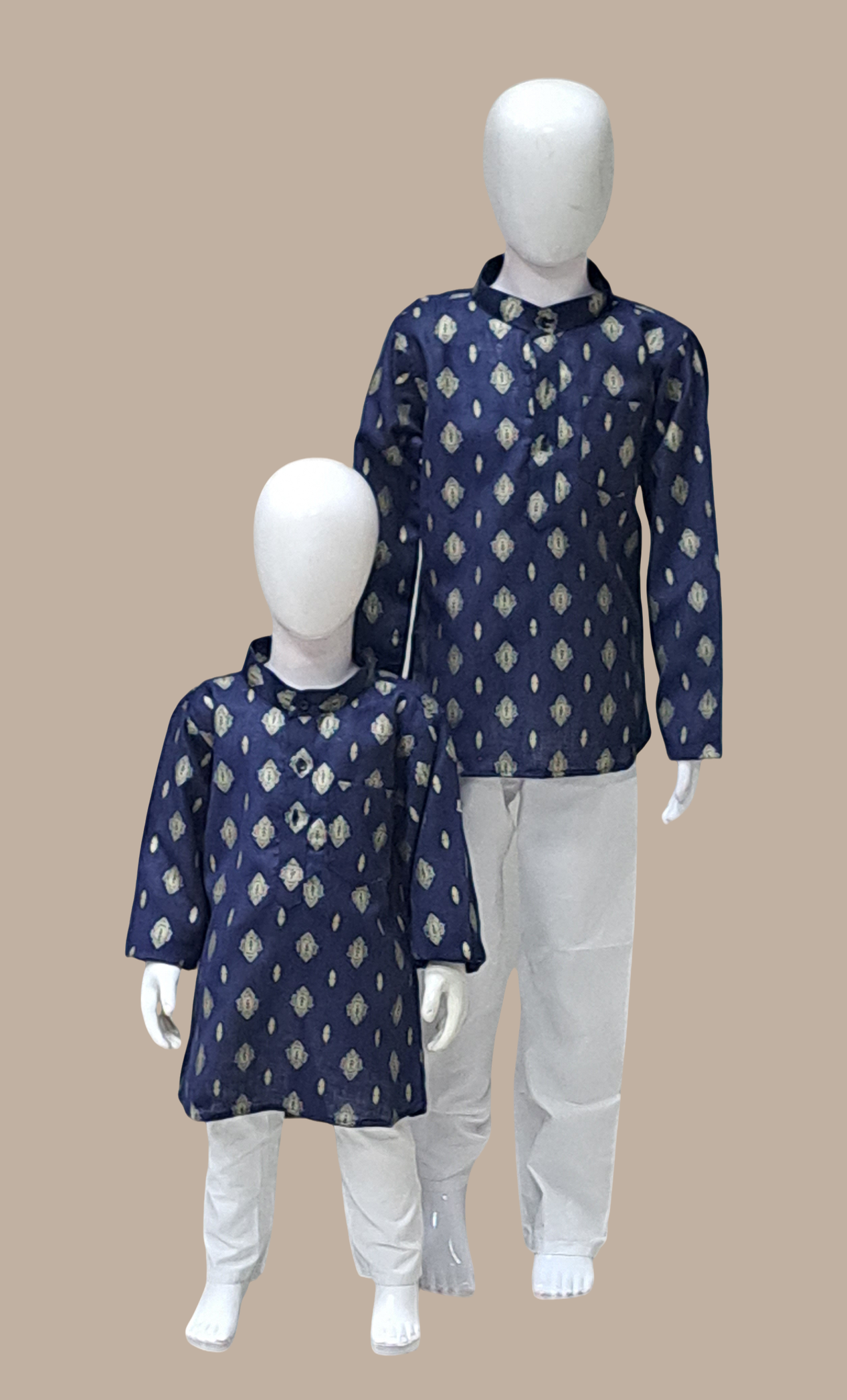 Navy Printed Kurta Top