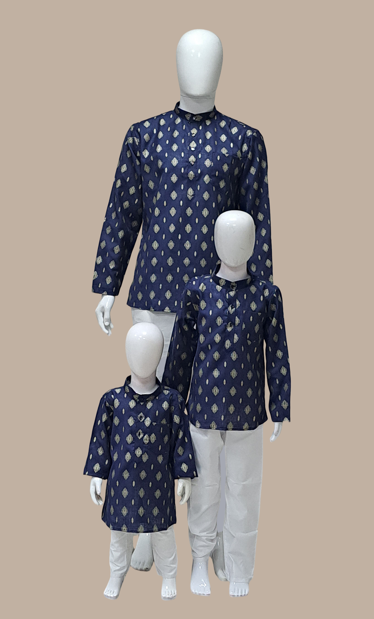 Navy Printed Kurta Top