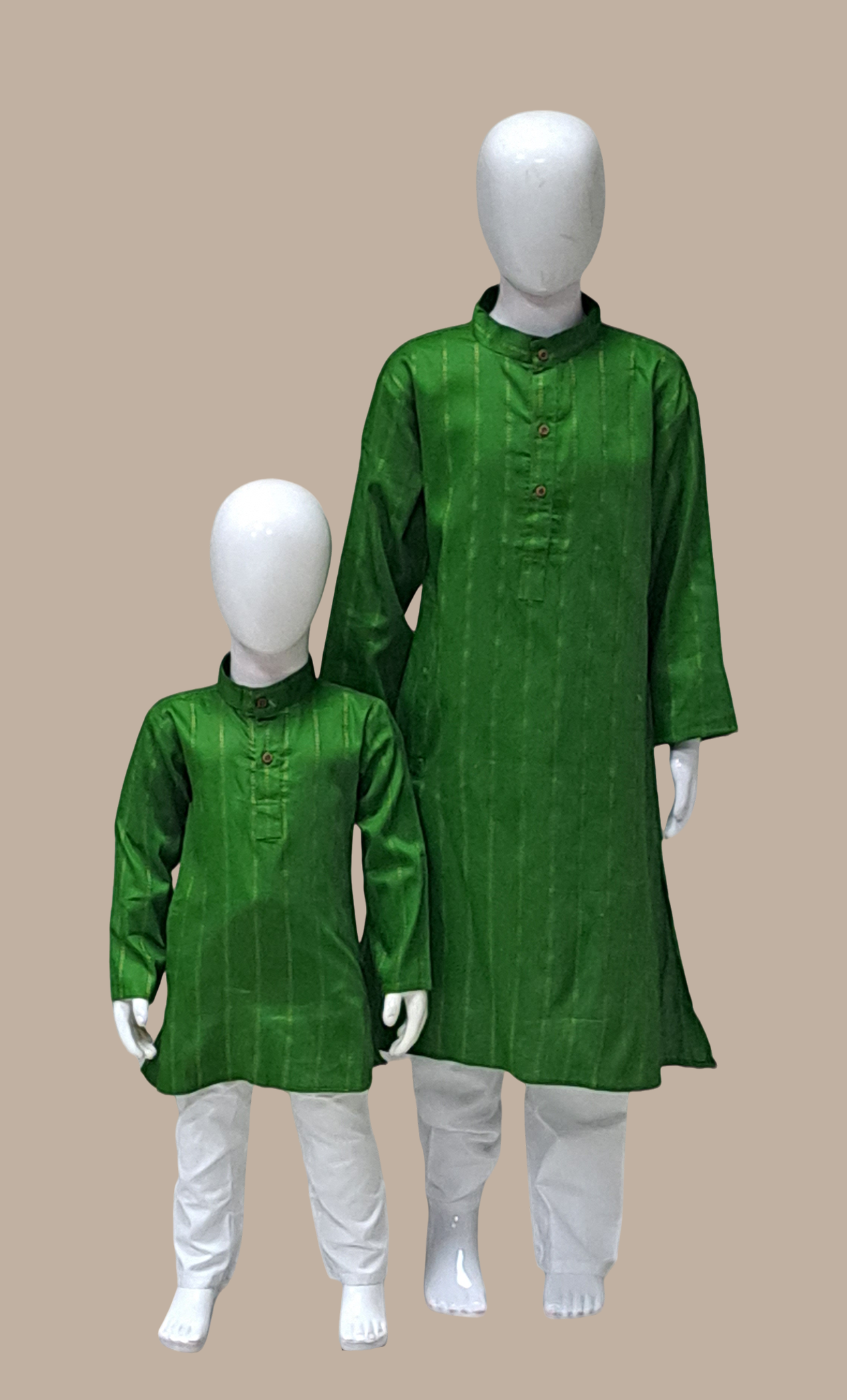 Deep Olive Father & Son Kurta Set