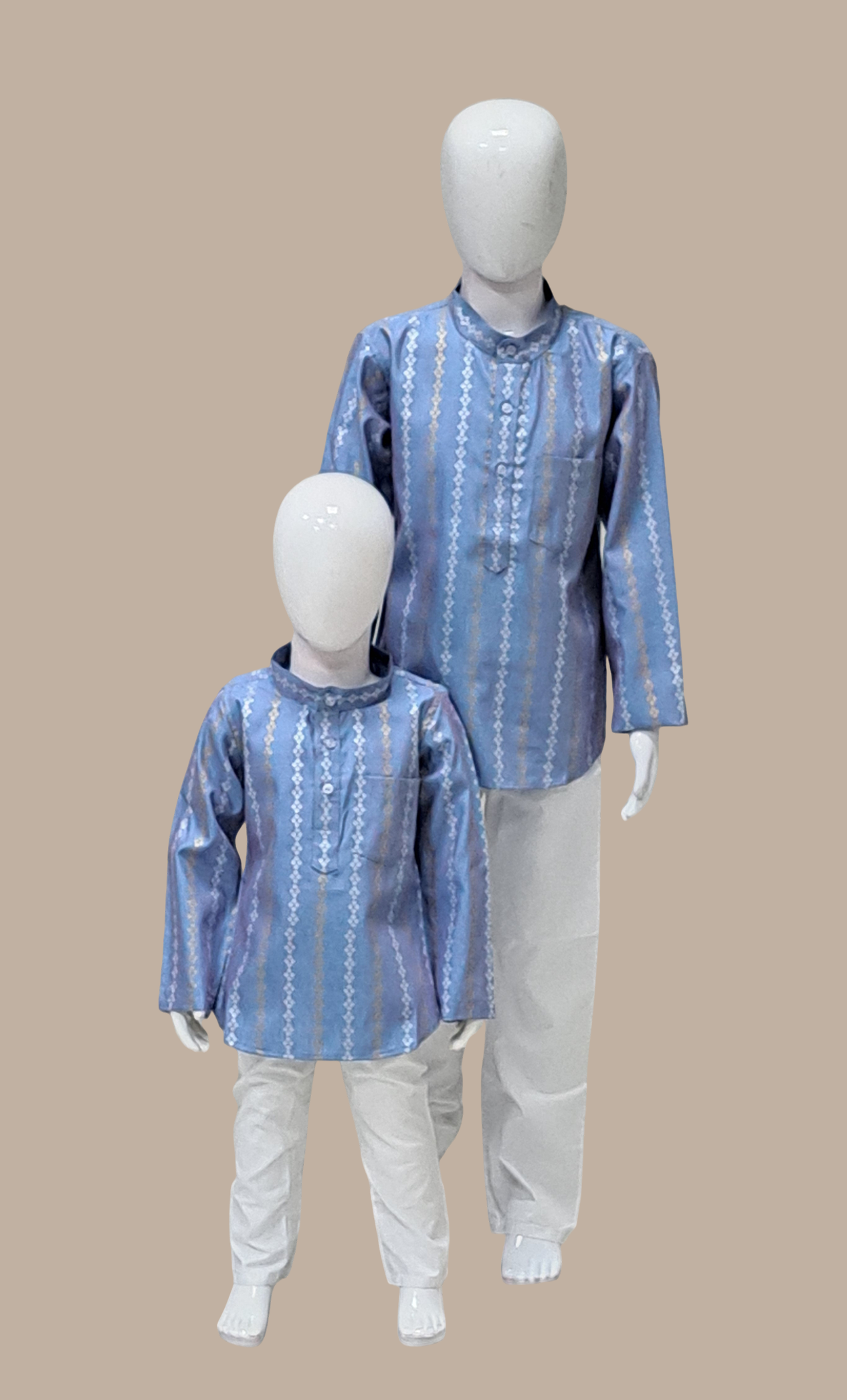 Light Blue Printed Kurta Top