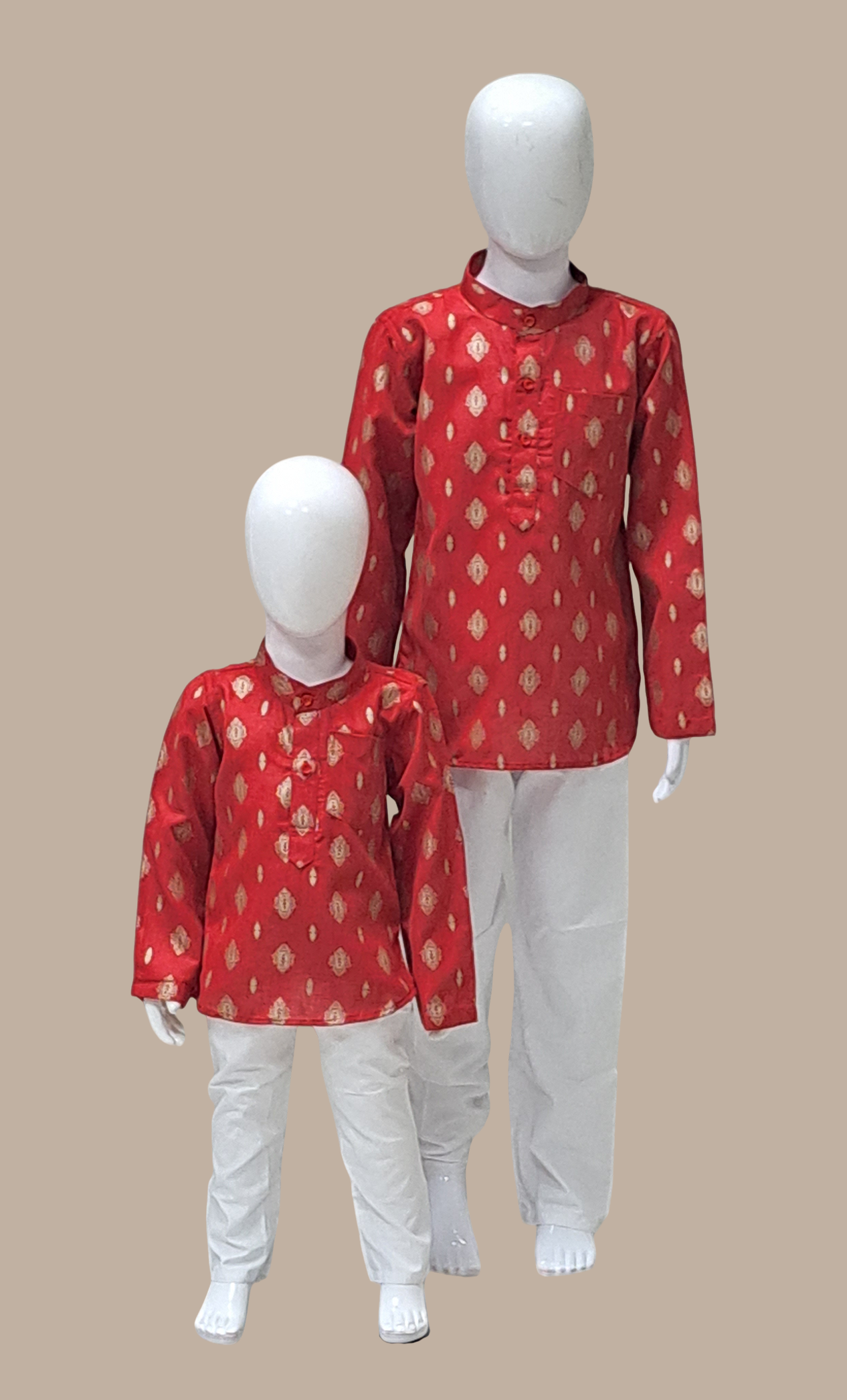 Rose Red Printed Kurta Top