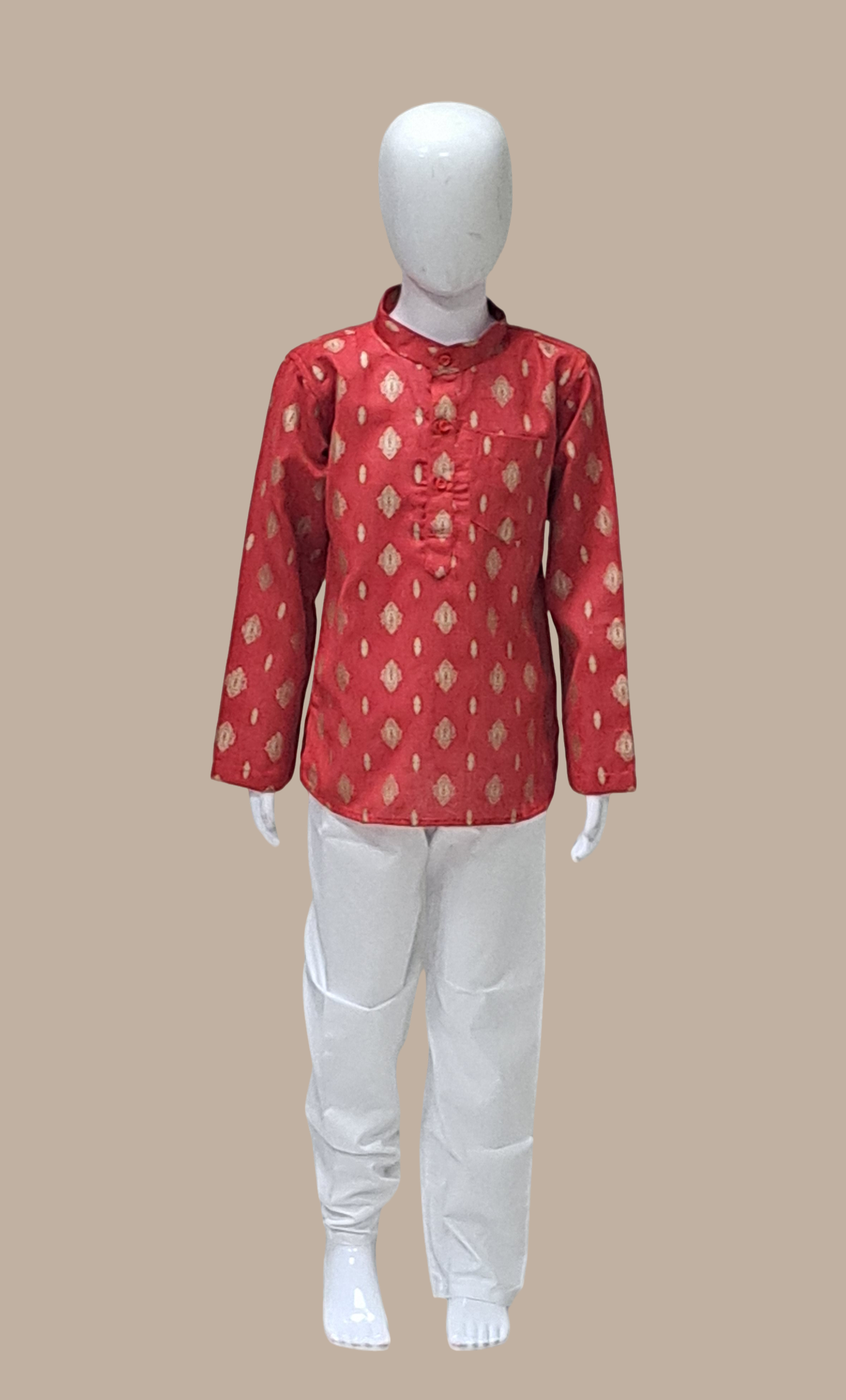 Rose Red Printed Kurta Top