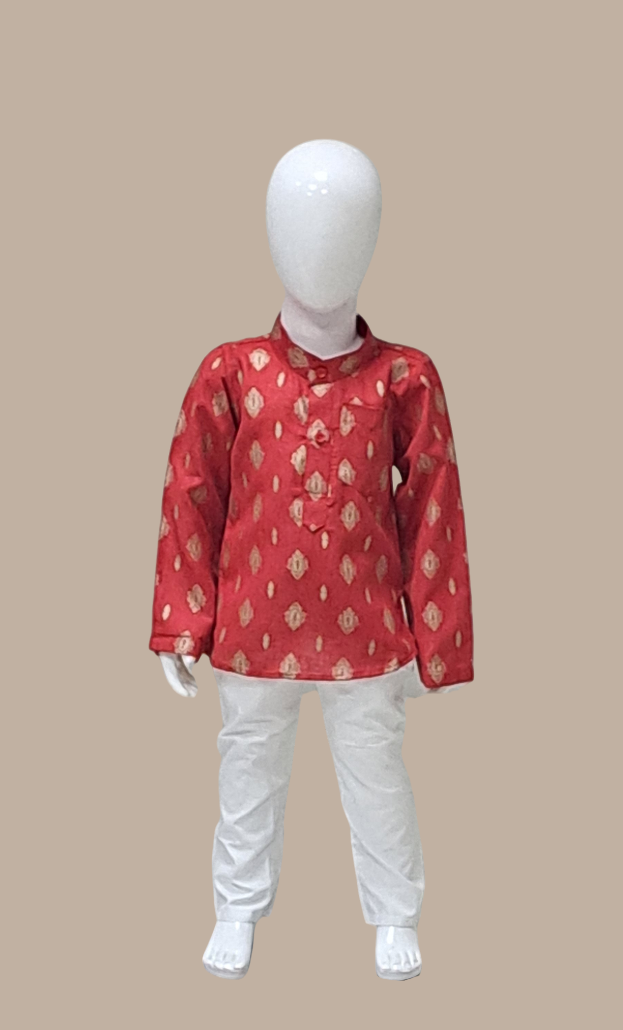 Rose Red Printed Kurta Top